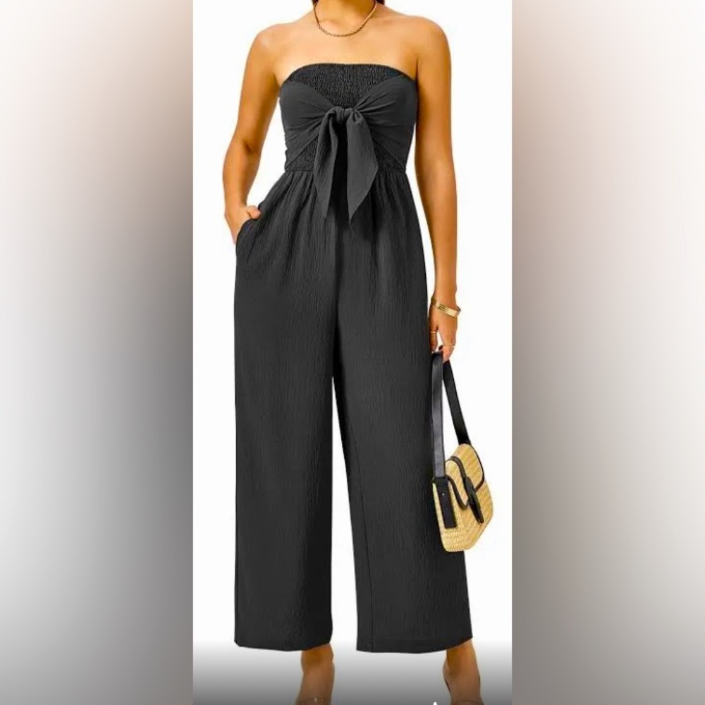 Straplss bow-tied breast, black jumper, women’s size smalll, beautiful